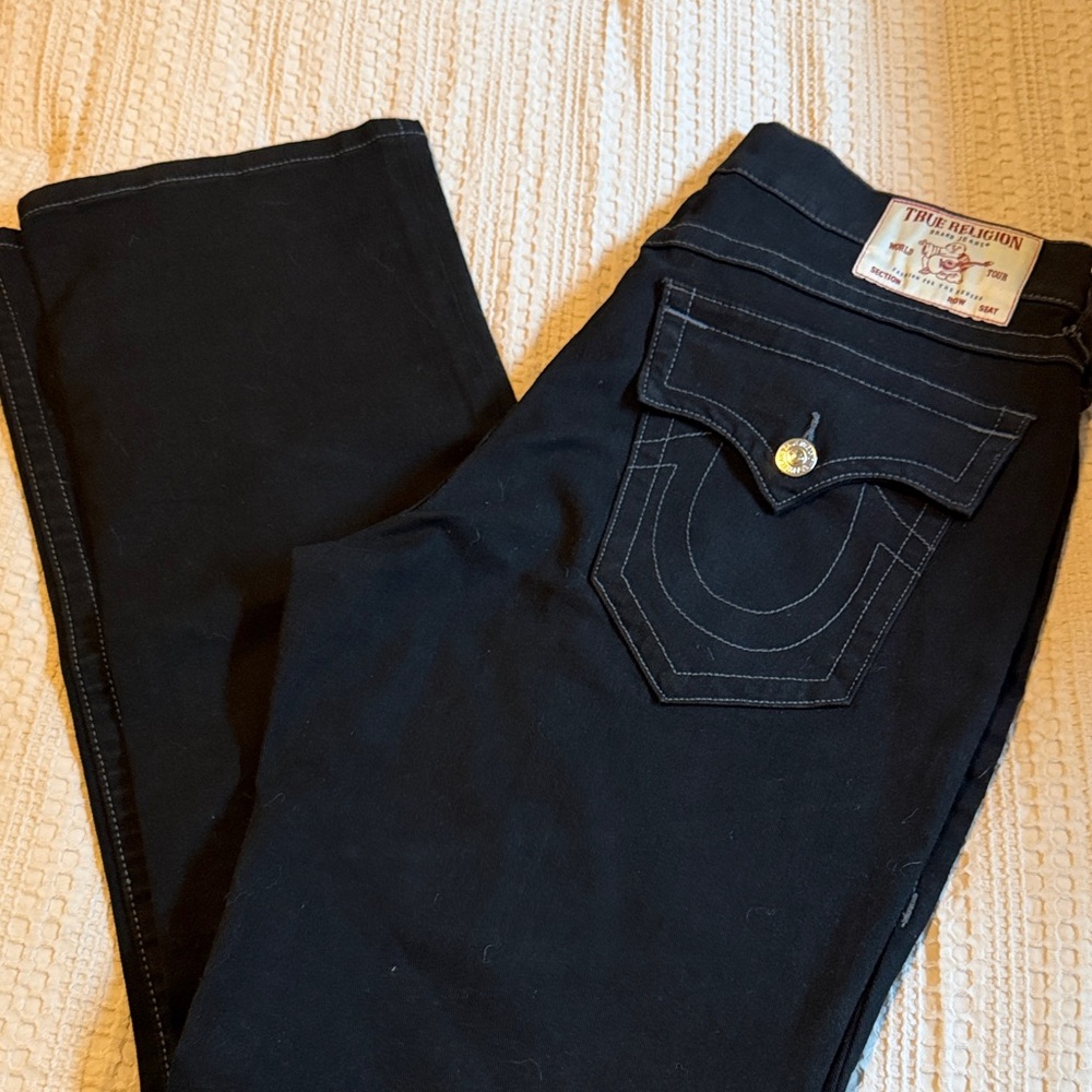 True Religion Women's Dark Jeans with Flap Pocket